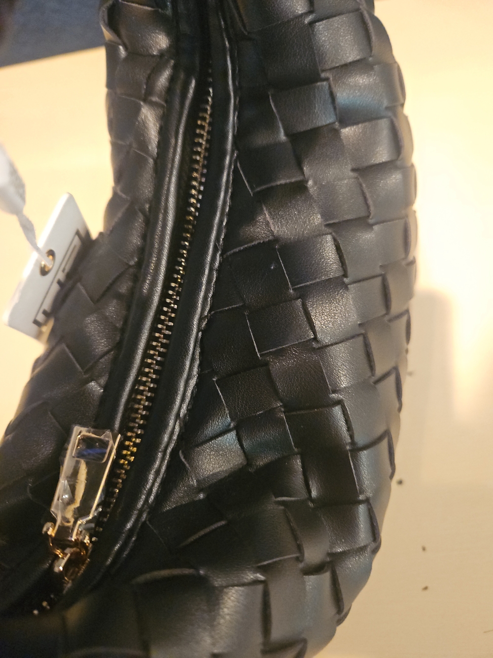 Urban Expressions Black Woven Hobo Crecent Handbag Purse - Picture 3 of 9
